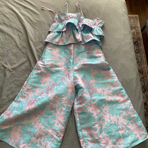Jacquard Blue & Pink Jumpsuit (NWT)